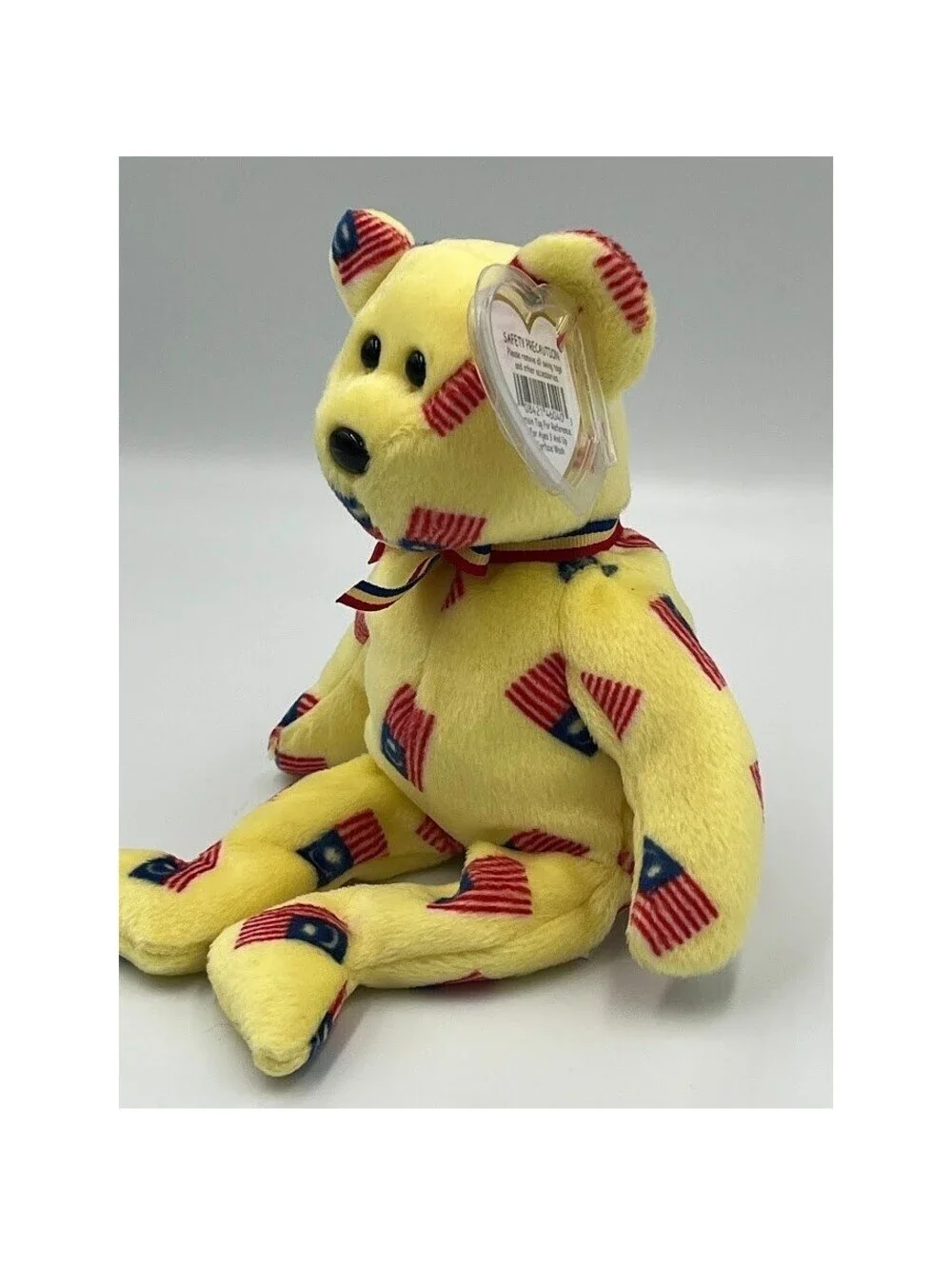 Ty Beanie Babies Vintage 2005 Negaraku Malaysia Flag Bear Tag Protector